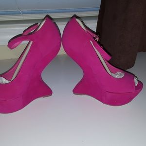 Hot Pink Unique Platform Heels